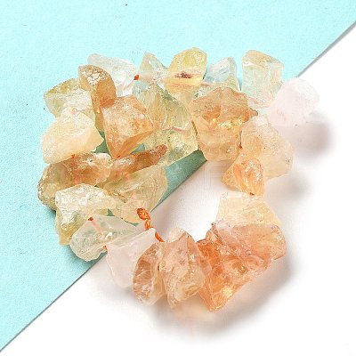 Raw Rough Heated Natural Citrine Beads Strands G-P528-A01-01-1