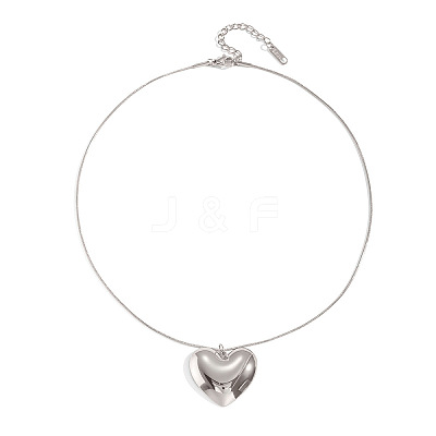 304 Stainless Steel Heart Pendant Necklaces for Women AR9427-2-1