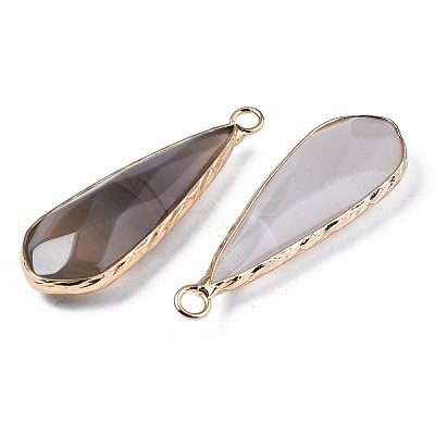Natural Grey Agate Pendants G-S359-319B-1