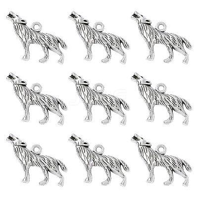 Tibetan Style Alloy Howling Wolf Pendants LS-LF1753Y-1