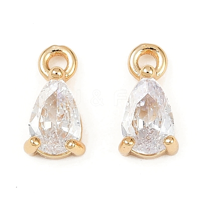 Brass Micro Pave Cubic Zirconia Pendants X-KK-K374-07G-03-1