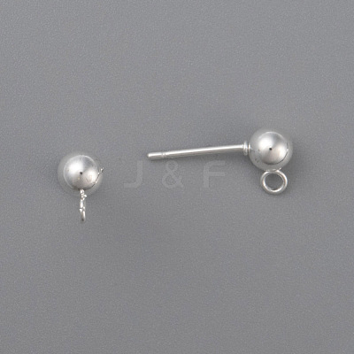 304 Stainless Steel Ball Stud Earring Post X-STAS-H410-10S-A-1