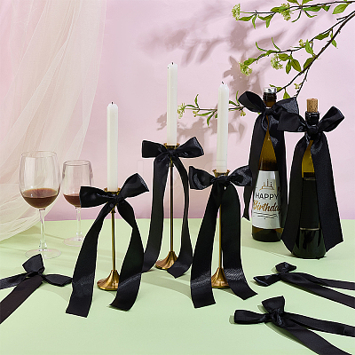 8Pcs Polyester Single Face Satin Ribbon Candle Holder Decoration HJEW-PH02149-1