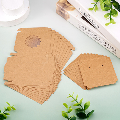 Square Kraft Paper Jewelry Storage Boxes CON-TAC0001-04A-1