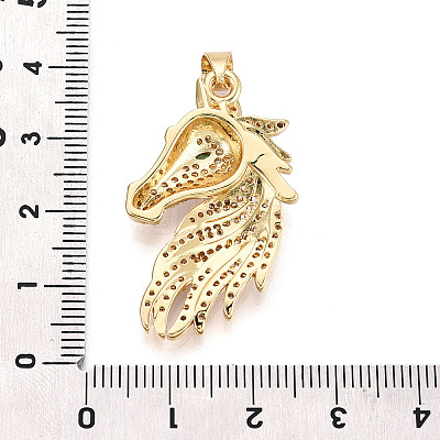 Brass Micro Pave Clear Cubic Zirconia Pendants KK-T080-04G-1