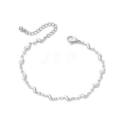 304 Stainless Steel Bar Link Chains Bracelets BJEW-JB11496-02-1