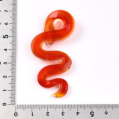 Handmade Gold Sand Lampwork Big Pendants LAMP-T023-11E-1