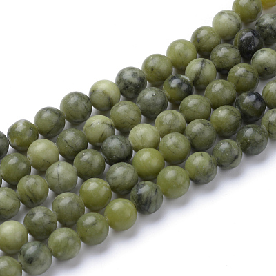 Natural Chinese Southern Jade Beads Strands G-T055-6mm-15-1