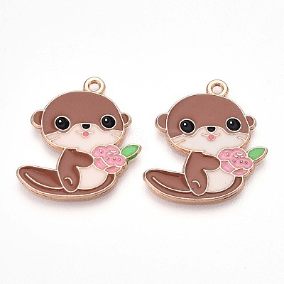 Alloy Enamel Pendants ENAM-T022-02E-02-1
