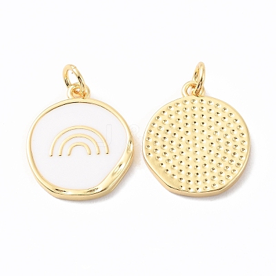 Rack Plating Brass Pendants with Jump Ring X-KK-F852-24G-1