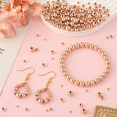 250Pcs 5 Styles Rack Plating Brass Spacer Beads KK-PA0001-02RG-1