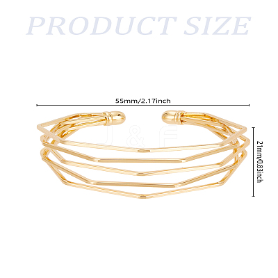1Pc European Style Iron Cuff Bangles for Women BJEW-LP0012-01-1
