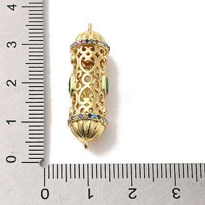 Brass Pave Colorful Cubic Zirconia Connector Charmss KK-M278-03G-1