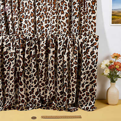 Polyester Leopard Print Pattern Fabric AJEW-WH0481-715B-1