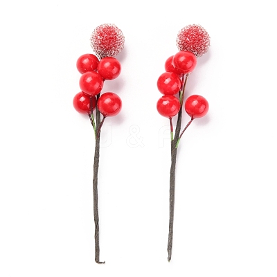 Foam Artificial Christmas Berries with Branch DIY-B019-02B-1