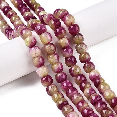 Dyed Natural White Jade Beads Strands G-T138-D08-1