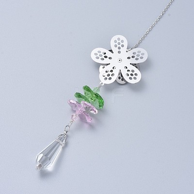 Crystal Pointed Bullet Chandelier Prism Ornaments Hanging Suncatcher AJEW-I040-14P-1