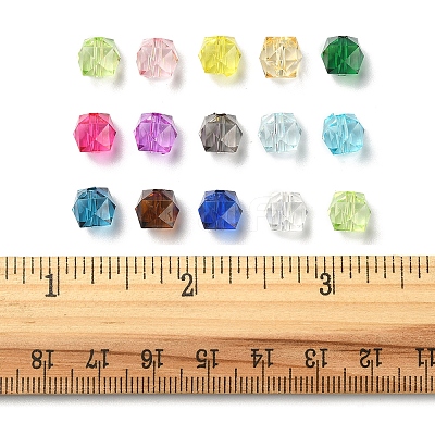 375Pcs 15 Colors Transparent Acrylic Beads TACR-FS0001-41-1
