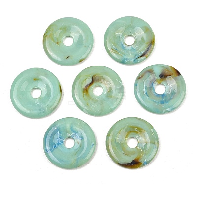 Opaque Acrylic Imitation Jade Pendants OACR-T033-12B-1