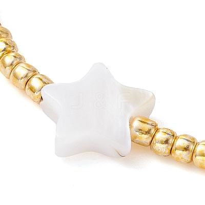 Natural Pearl & Seed Braided Bead Bracelets BJEW-JB09722-03-1