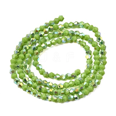 AB Color Plated Opaque Glass Beads Strands GLAA-G127-02L-1