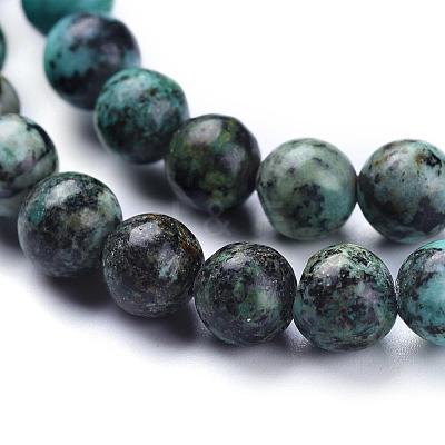 Natural African Turquoise(Jasper) Beads Strands G-D840-90-6mm-1