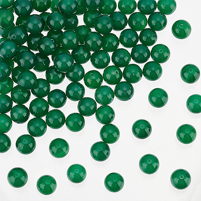 114Pcs Natural Green Onyx Agate(Dyed & Heated) Beads G-PH0002-83-1