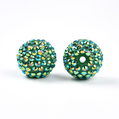 Chunky Resin Rhinestone Bubblegum Ball Beads RESI-S256-20mm-SAB13-1
