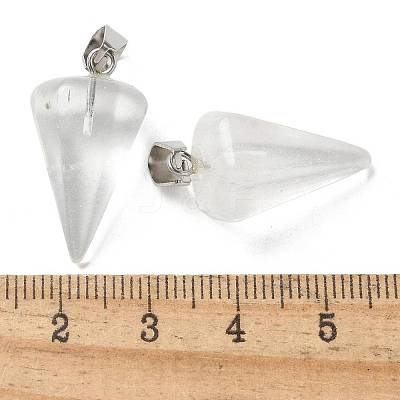 White Watermelon Stone Glass Pendants G-B127-13P-04-1