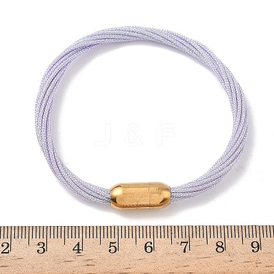 304 Stainless Steel with Polyester Metallic Cord Bracelets for Women BJEW-Z145-01G-27-1