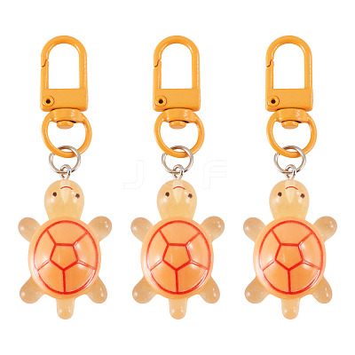 3Pcs Resin Tortoise Pendant Decorations HJEW-TA0001-39C-1