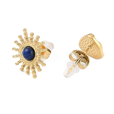 304 Stainless Steel Rhinestone Stone Dyeing Stud Earrings EJEW-S224-04G-07-1