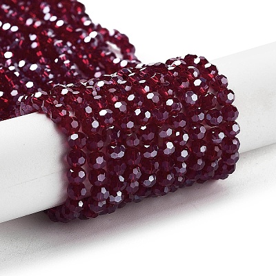 Electroplate Transparent Glass Beads Strands LS-EGLA-A035-T4mm-A02-1