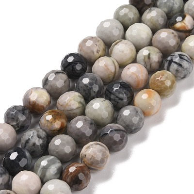 Natural Polychrome Jasper/Picasso Stone/Picasso Jasper Bead Strands G-E571-17A-1