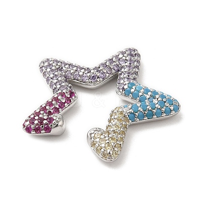 Colorful Rhinestone Star Cuff Earrings EJEW-D059-06P-01-1