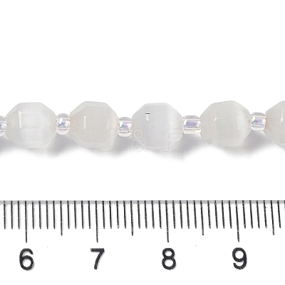 White Cat Eye Beads Strands G-Q169-F10-01-1