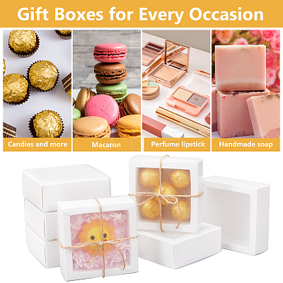 Cardboard Drawer Gift Storage Boxes with Clear Cover CON-WH0092-72A-01-1
