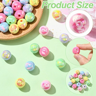 50Pcs Plating Acrylic Beads OACR-CJ0002-18-1