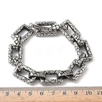 304 Stainless Steel Link Chain Bracelets for Men Women BJEW-D385-05AS-1
