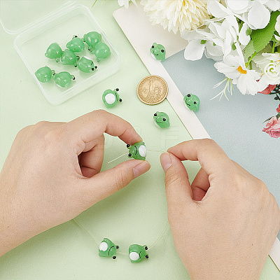 15pcs Lampwork Beads LAMP-AR0001-35-1