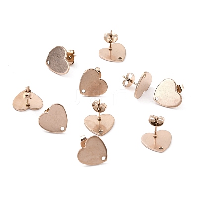Ion Plating(IP) 304 Stainless Steel Stud Earring Findings STAS-I183-07B-07RG-1
