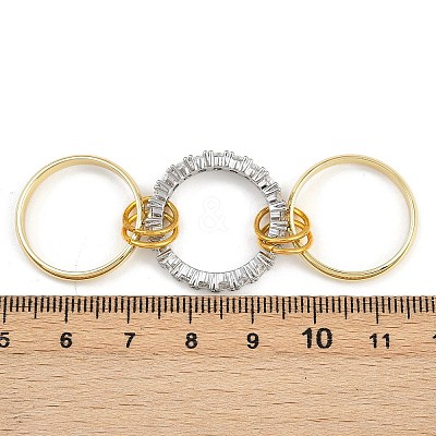 Brass Micro Pave Cubic Zirconia Finger Rings RJEW-D325-01PG-04-1