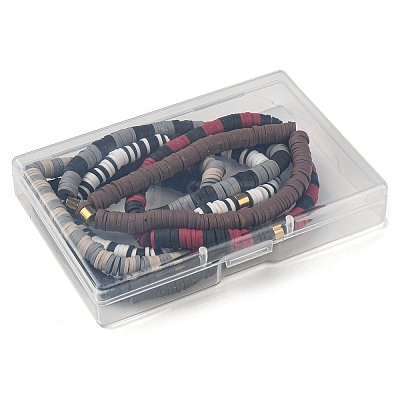 Handmade Polymer Clay Heishi Beads Stretch Bracelets Sets BJEW-JB05902-05-1