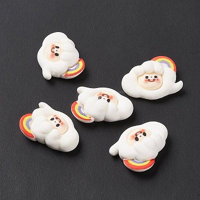 Opaque Resin Cabochons RESI-G036-E01-1