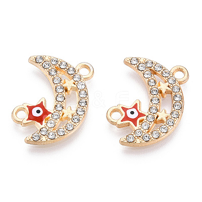 Moon Alloy Enamel Connector Charms ENAM-T013-13KC-02-1