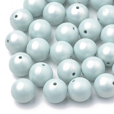 Spray Painted Style Acrylic Beads MACR-T010-10mm-02-1