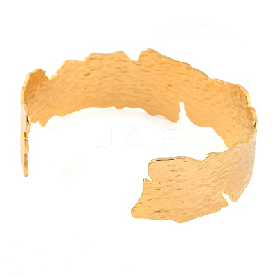 304 Stainless Steel Open Cuff Bangles for Women BJEW-G711-01A-G-1