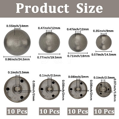 40Pcs 3-Hole Brass Buttons BUTT-CY0001-18B-1