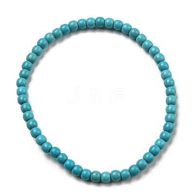 Synthetic Turquoise Beaded Stretch Bracelets BJEW-A117-A-18-1