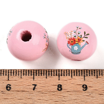 Easter Theme Printed Wood Beads WOOD-T032-22S-1